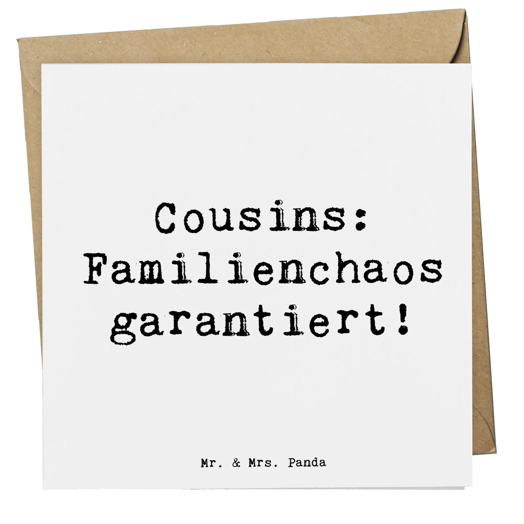 Deluxe Card Saying Cousins: Familienchaos garantiert! Geburtstagskarte, Hochwertige Grußkarte, Hochwertige Klappkarte, Grußkarte, Karte, Einladungskarte, Klappkarte, Hochzeitskarte, Glückwunschkarte, Familie, Vatertag, Muttertag, Bruder, Schwester, Mama, Papa, Oma, Opa
