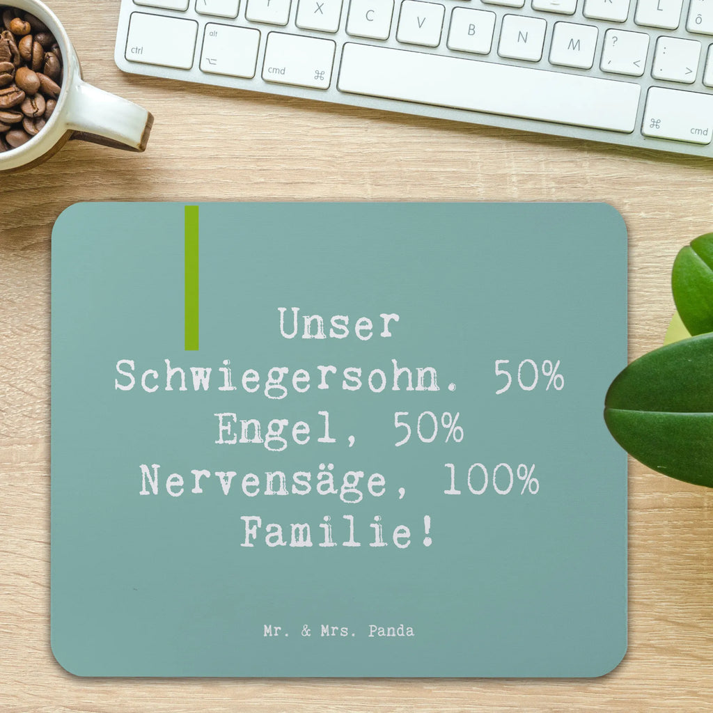 Mauspad Spruch Unser Schwiegersohn. 50% Engel, 50% Nervensäge, 100% Familie! Mousepad, Computer zubehör, Büroausstattung, PC Zubehör, Arbeitszimmer, Mauspad, Einzigartiges Mauspad, Designer Mauspad, Mausunterlage, Mauspad Büro, Familie, Vatertag, Muttertag, Bruder, Schwester, Mama, Papa, Oma, Opa