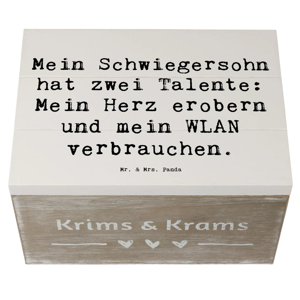Holzkiste Spruch Schwiegersohn Talente Geschenkdose, Kiste, XXL, Erinnerungskiste, Schatulle, Dekokiste, Holzkiste, Aufbewahrungsbox, Truhe, Geschenkbox, Schatzkiste, Erinnerungsbox, Familie, Vatertag, Muttertag, Bruder, Schwester, Mama, Papa, Oma, Opa