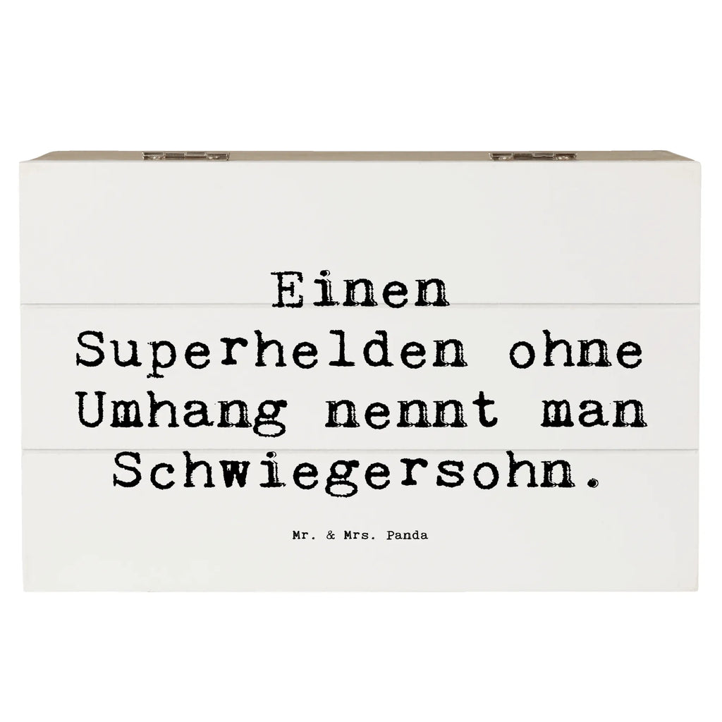 Wooden chest Saying Einen Superhelden ohne Umhang nennt man Schwiegersohn. Schatulle, Aufbewahrungsbox, Truhe, Erinnerungsbox, Schatzkiste, Holzkiste, Dekokiste, Erinnerungskiste, Kiste, XXL, Geschenkbox, Geschenkdose, Familie, Vatertag, Muttertag, Bruder, Schwester, Mama, Papa, Oma, Opa