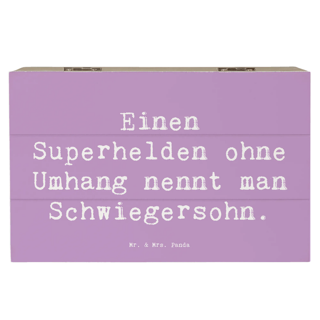 Wooden chest Saying Einen Superhelden ohne Umhang nennt man Schwiegersohn. Schatulle, Aufbewahrungsbox, Truhe, Erinnerungsbox, Schatzkiste, Holzkiste, Dekokiste, Erinnerungskiste, Kiste, XXL, Geschenkbox, Geschenkdose, Familie, Vatertag, Muttertag, Bruder, Schwester, Mama, Papa, Oma, Opa