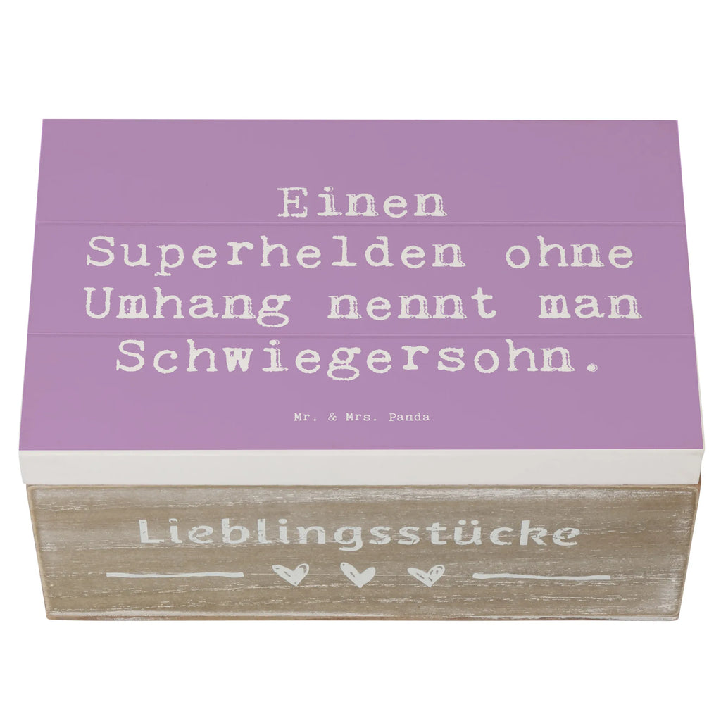Wooden chest Saying Einen Superhelden ohne Umhang nennt man Schwiegersohn. Schatulle, Aufbewahrungsbox, Truhe, Erinnerungsbox, Schatzkiste, Holzkiste, Dekokiste, Erinnerungskiste, Kiste, XXL, Geschenkbox, Geschenkdose, Familie, Vatertag, Muttertag, Bruder, Schwester, Mama, Papa, Oma, Opa