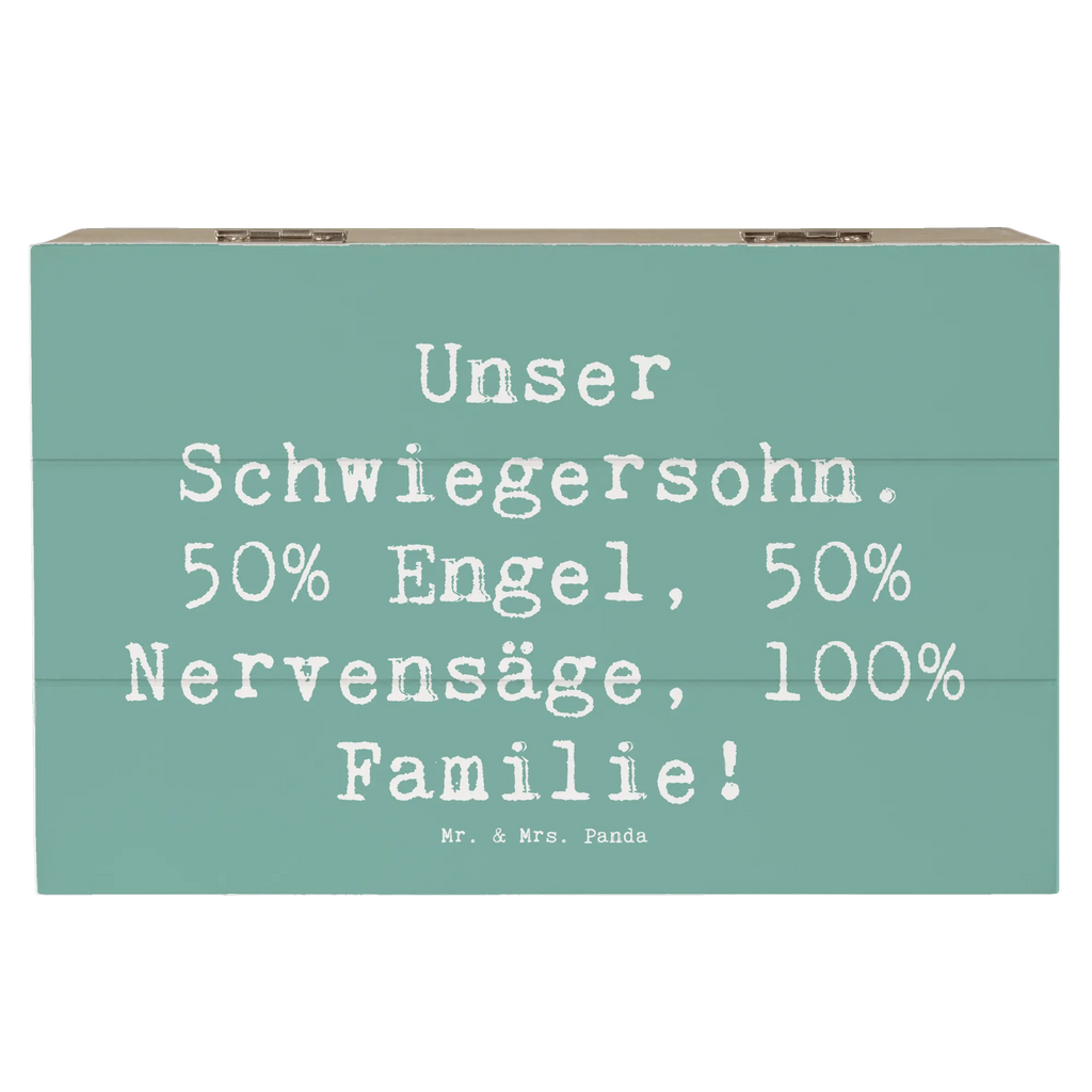 Holzkiste Spruch Unser Schwiegersohn. 50% Engel, 50% Nervensäge, 100% Familie! schmuckkästchen, Kiste, erinnerungsbox hochzeit, Schatzkiste, aufbewahrungskiste, Erinnerungskiste, Dekokiste, aufbewahrungsbox aus holz, Aufbewahrungsbox, Holzkiste, holztruhe, holzboxen, erinnerungsbox baby, Erinnerungsbox, holzbox mit deckel, dekorative holzkiste, Truhe, Geschenkbox, holz aufbewahrungsbox, aufbewahrungsbox holz, box aus holz, Schatulle, holzbox, ordnungsbox, deko box, holzkiste mit deckel, holzkisten, Familie, Mama, Schwester, Opa, Bruder, Vatertag, Papa, Muttertag, Oma