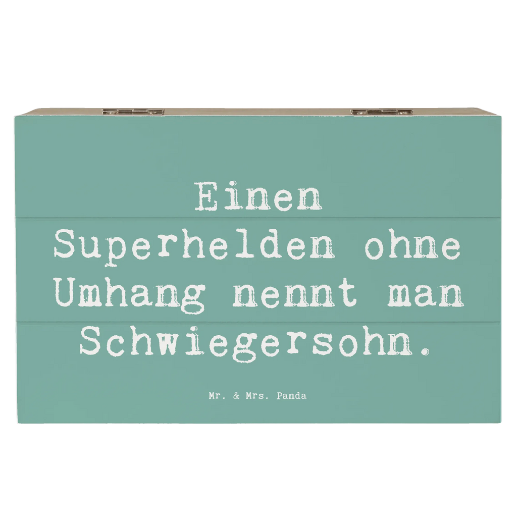 Wooden chest Saying Einen Superhelden ohne Umhang nennt man Schwiegersohn. Schatulle, Aufbewahrungsbox, Truhe, Erinnerungsbox, Schatzkiste, Holzkiste, Dekokiste, Erinnerungskiste, Kiste, XXL, Geschenkbox, Geschenkdose, Familie, Vatertag, Muttertag, Bruder, Schwester, Mama, Papa, Oma, Opa