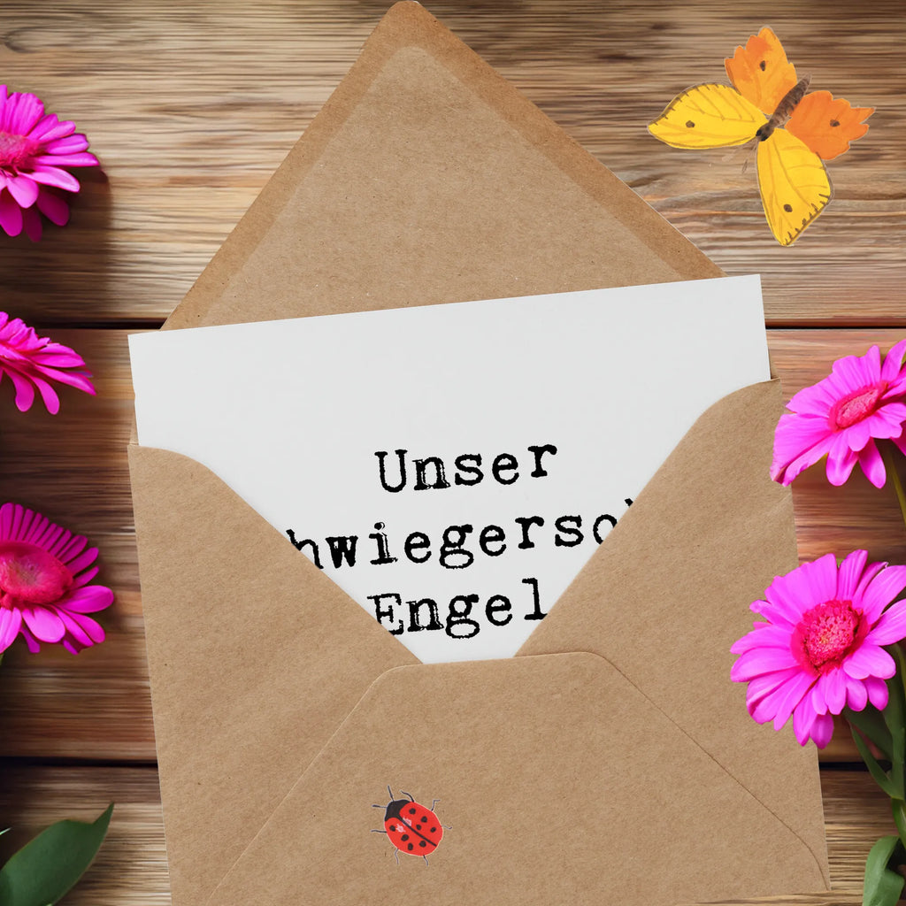 Deluxe Card Saying Unser Schwiegersohn. 50% Engel, 50% Nervensäge, 100% Familie! Karte, Geburtstagskarte, Einladungskarte, Hochzeitskarte, Glückwunschkarte, Grußkarte, Hochwertige Klappkarte, Klappkarte, Hochwertige Grußkarte, Familie, Vatertag, Muttertag, Bruder, Schwester, Mama, Papa, Oma, Opa