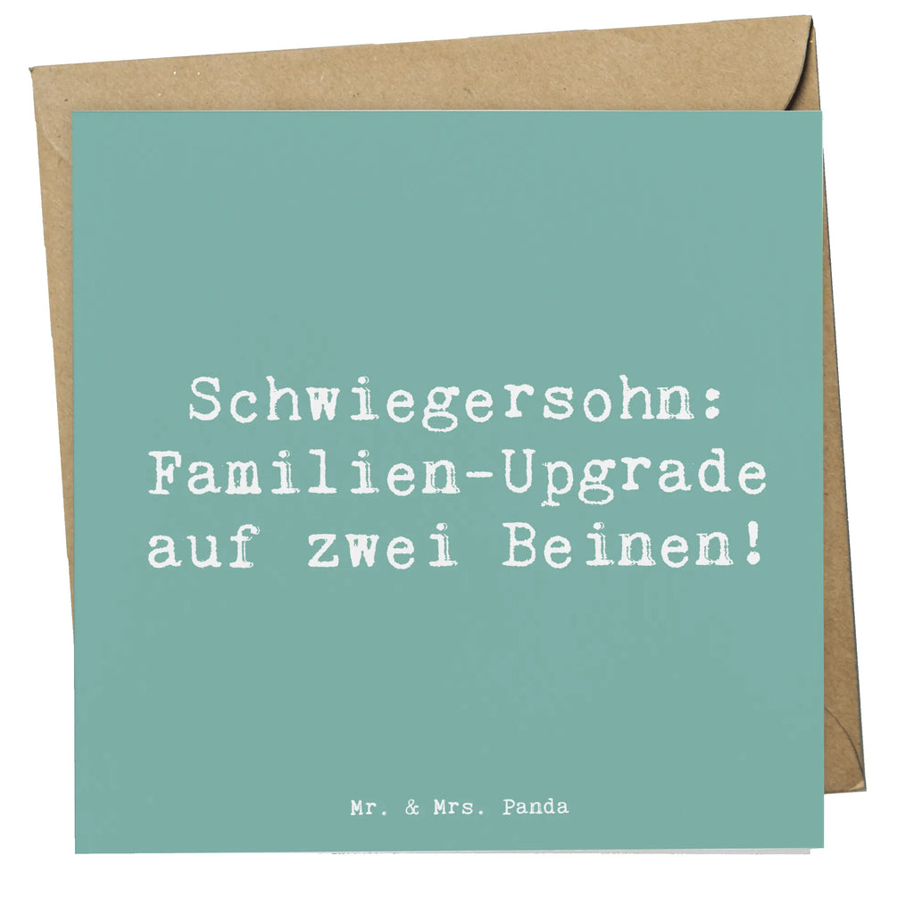 Deluxe Karte Spruch Schwiegersohn Upgrade Klappkarte, Einladungskarte, Glückwunschkarte, Hochzeitskarte, Geburtstagskarte, Karte, Hochwertige Klappkarte, Grußkarte, Hochwertige Grußkarte, Familie, Vatertag, Muttertag, Bruder, Schwester, Mama, Papa, Oma, Opa