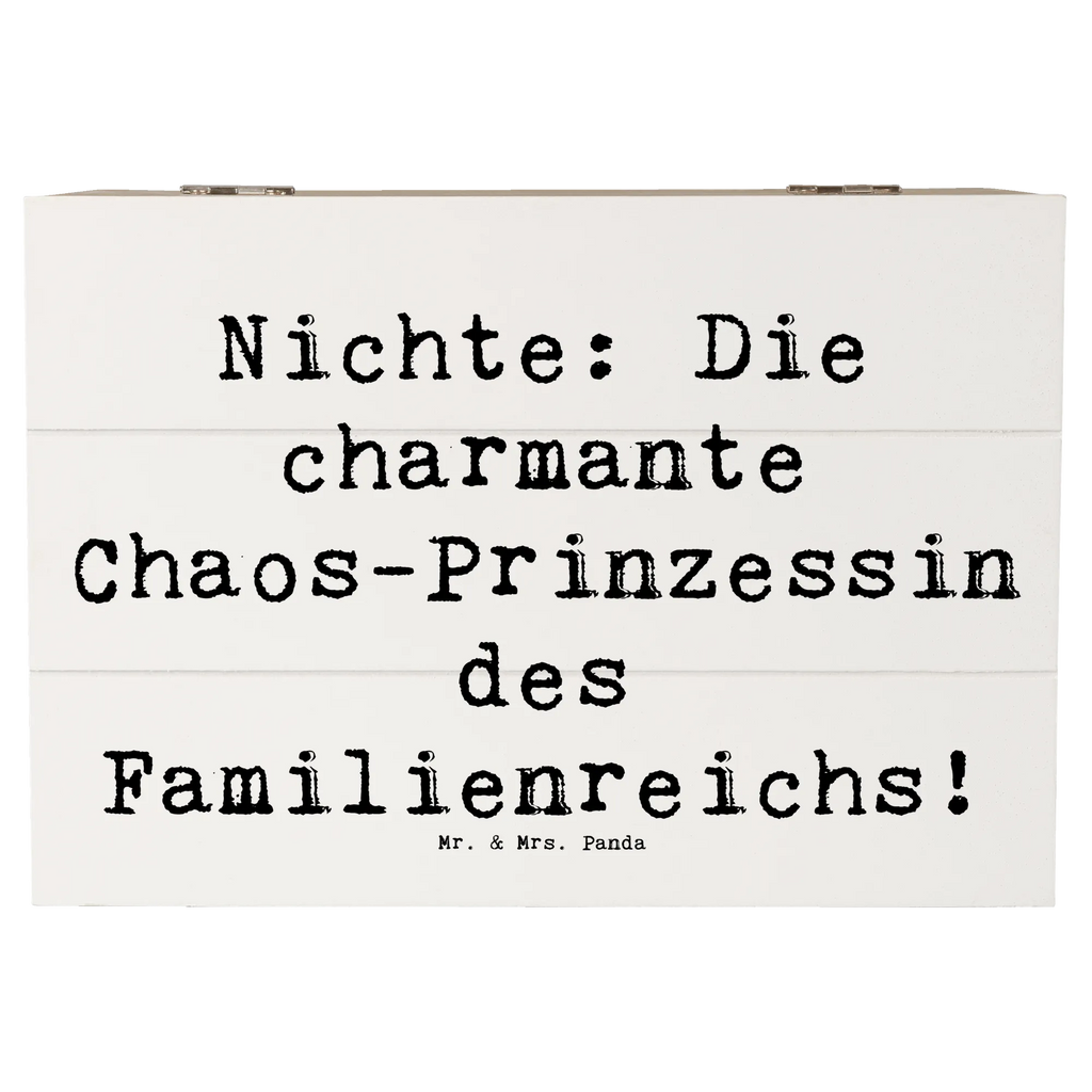 Wooden chest Saying Nichte: Die charmante Chaos-Prinzessin des Familienreichs! Geschenkdose, Dekokiste, Holzkiste, Geschenkbox, Aufbewahrungsbox, Kiste, Truhe, Erinnerungsbox, Erinnerungskiste, XXL, Schatzkiste, Schatulle, Familie, Vatertag, Muttertag, Bruder, Schwester, Mama, Papa, Oma, Opa