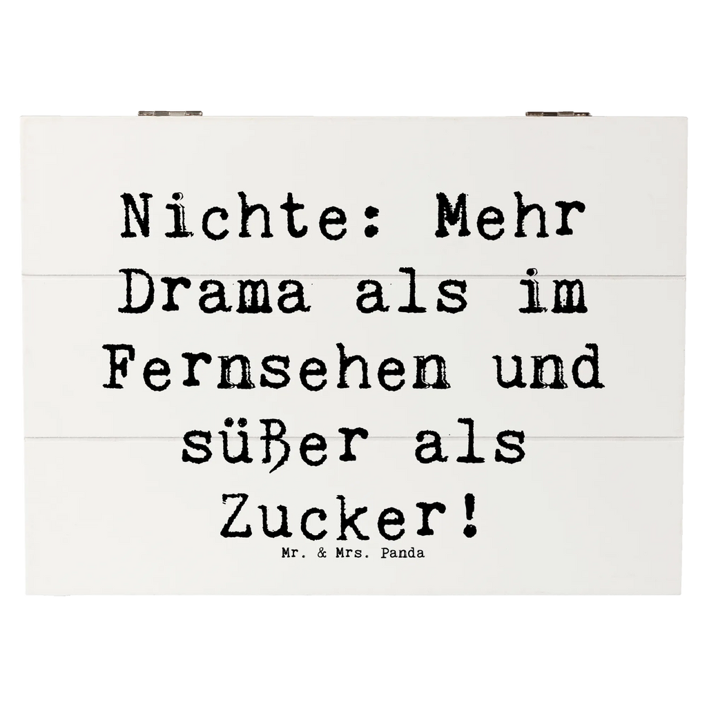 Wooden chest Saying Nichte: Mehr Drama als im Fernsehen und süßer als Zucker! Geschenkbox, Dekokiste, Erinnerungskiste, Erinnerungsbox, Truhe, Schatulle, Aufbewahrungsbox, Kiste, Holzkiste, Schatzkiste, XXL, Geschenkdose, Familie, Vatertag, Muttertag, Bruder, Schwester, Mama, Papa, Oma, Opa