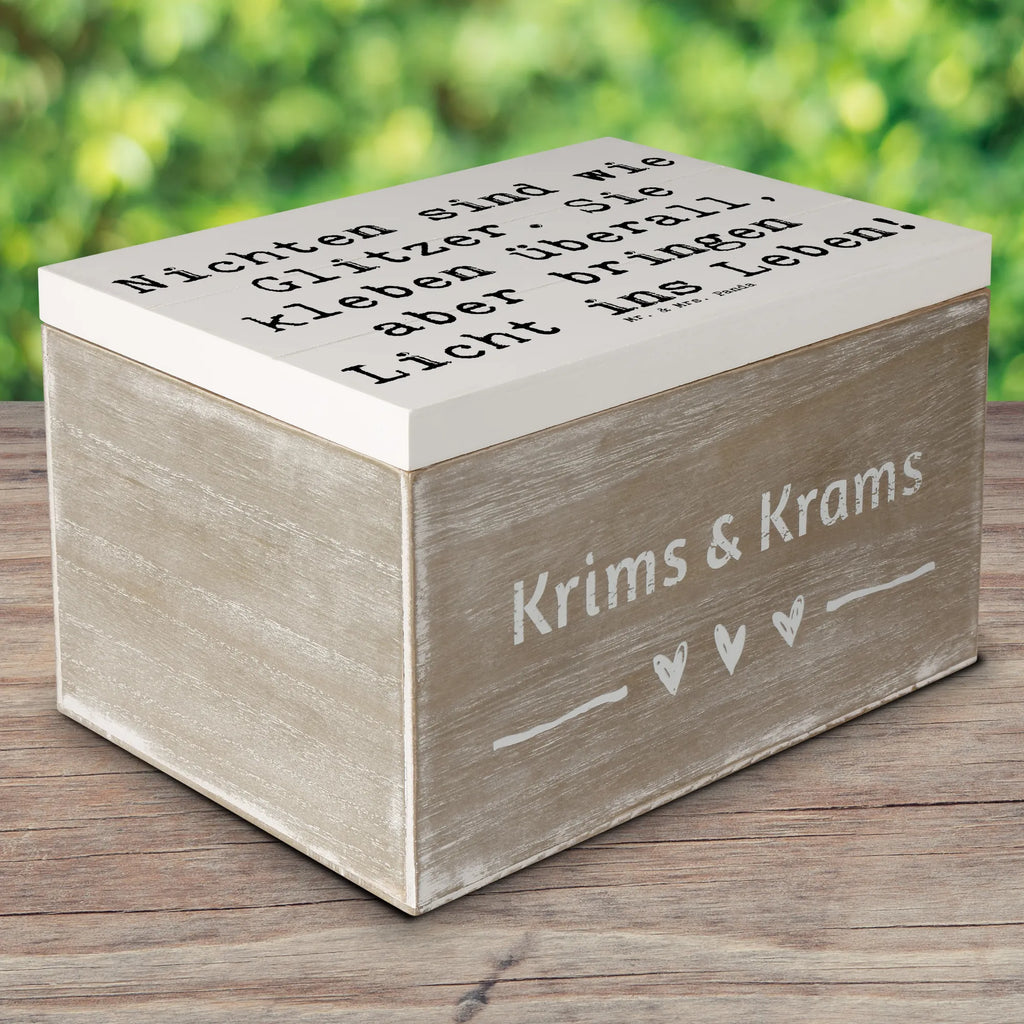 Holzkiste Spruch Nichte Glitzer Schatzkiste, Aufbewahrungsbox, Holzkiste, Dekokiste, XXL, Truhe, Erinnerungskiste, Geschenkbox, Schatulle, Erinnerungsbox, Kiste, Geschenkdose, Familie, Vatertag, Muttertag, Bruder, Schwester, Mama, Papa, Oma, Opa