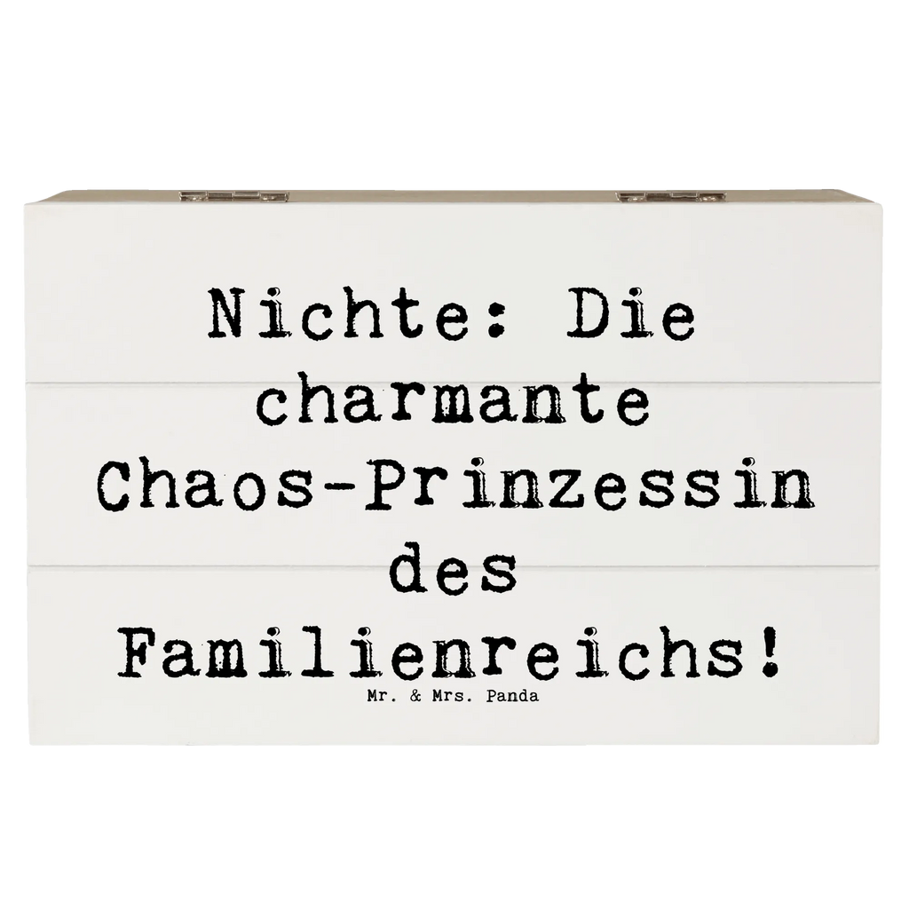 Wooden chest Saying Nichte: Die charmante Chaos-Prinzessin des Familienreichs! Geschenkdose, Dekokiste, Holzkiste, Geschenkbox, Aufbewahrungsbox, Kiste, Truhe, Erinnerungsbox, Erinnerungskiste, XXL, Schatzkiste, Schatulle, Familie, Vatertag, Muttertag, Bruder, Schwester, Mama, Papa, Oma, Opa