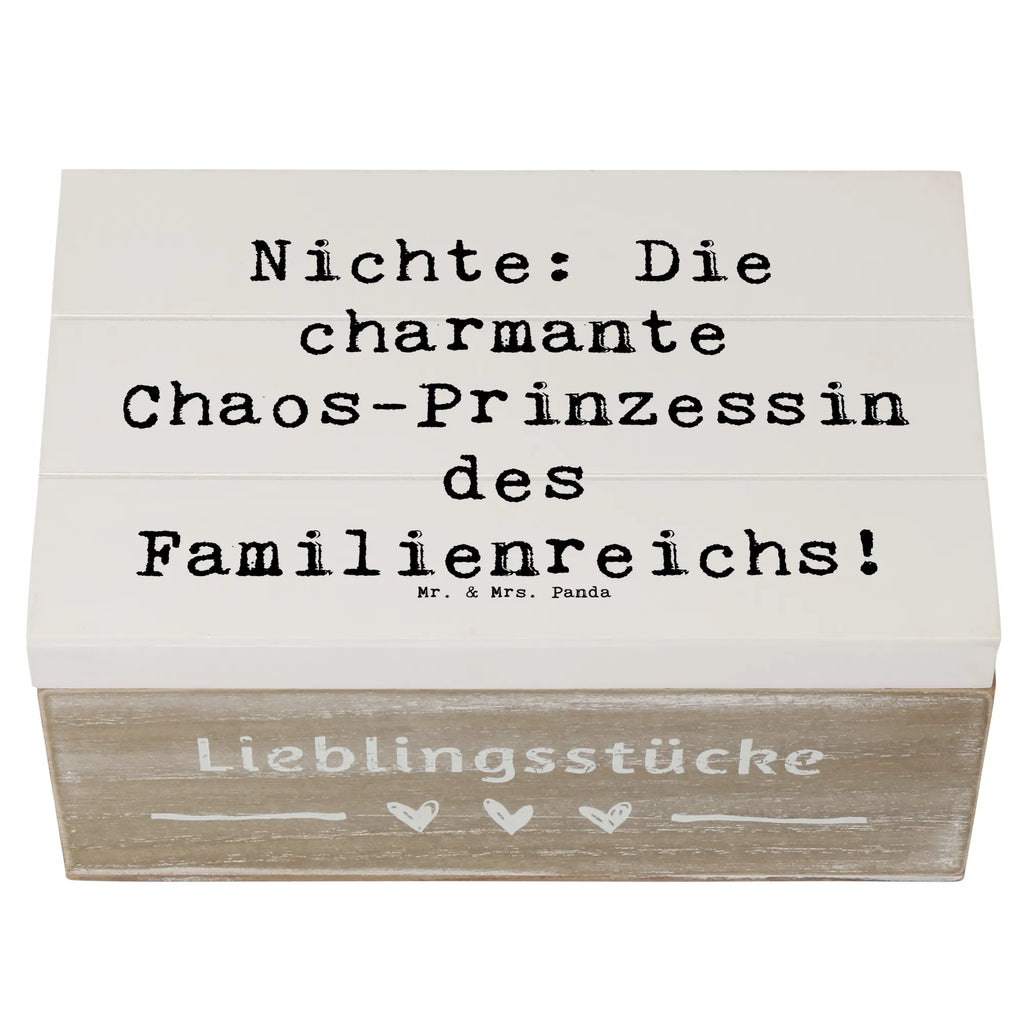 Wooden chest Saying Nichte: Die charmante Chaos-Prinzessin des Familienreichs! Geschenkdose, Dekokiste, Holzkiste, Geschenkbox, Aufbewahrungsbox, Kiste, Truhe, Erinnerungsbox, Erinnerungskiste, XXL, Schatzkiste, Schatulle, Familie, Vatertag, Muttertag, Bruder, Schwester, Mama, Papa, Oma, Opa
