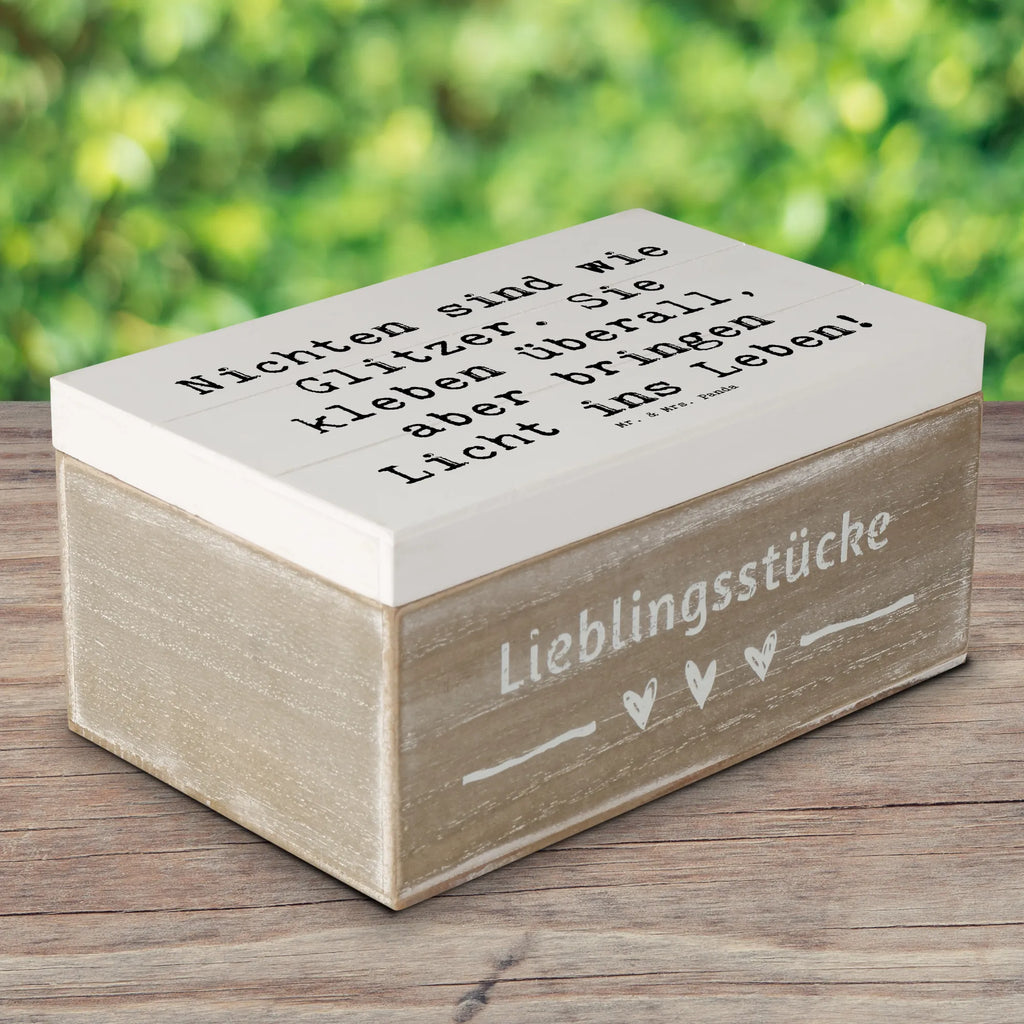 Holzkiste Spruch Nichte Glitzer Schatzkiste, Aufbewahrungsbox, Holzkiste, Dekokiste, XXL, Truhe, Erinnerungskiste, Geschenkbox, Schatulle, Erinnerungsbox, Kiste, Geschenkdose, Familie, Vatertag, Muttertag, Bruder, Schwester, Mama, Papa, Oma, Opa