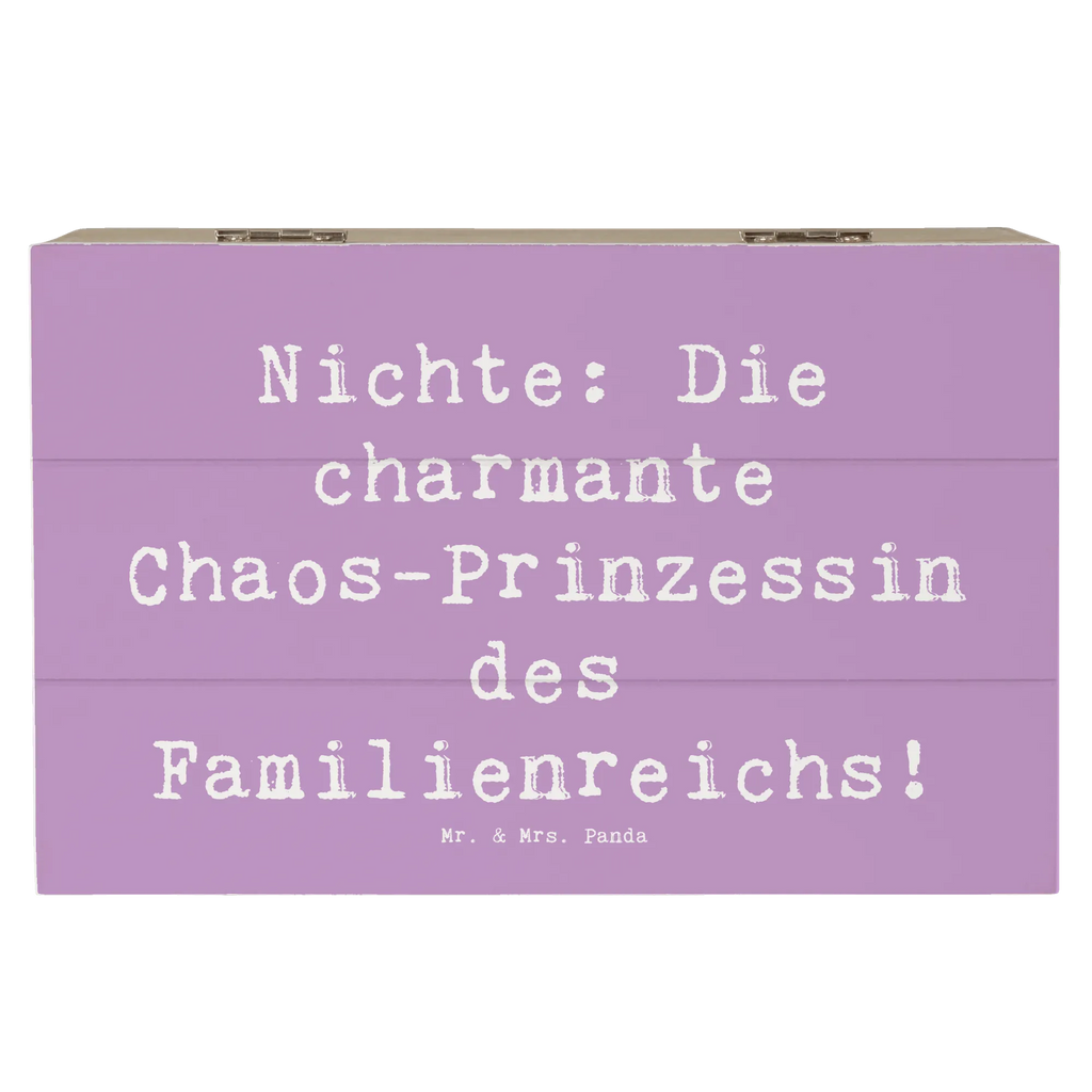 Wooden chest Saying Nichte: Die charmante Chaos-Prinzessin des Familienreichs! Geschenkdose, Dekokiste, Holzkiste, Geschenkbox, Aufbewahrungsbox, Kiste, Truhe, Erinnerungsbox, Erinnerungskiste, XXL, Schatzkiste, Schatulle, Familie, Vatertag, Muttertag, Bruder, Schwester, Mama, Papa, Oma, Opa