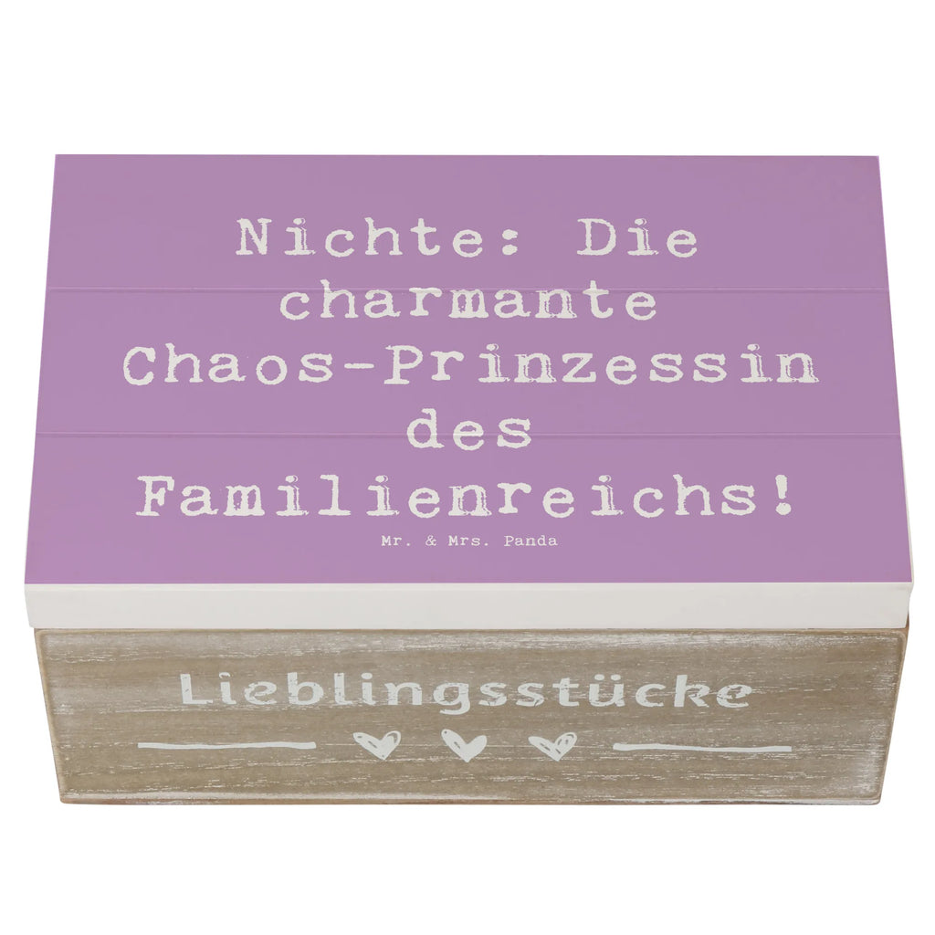 Wooden chest Saying Nichte: Die charmante Chaos-Prinzessin des Familienreichs! Geschenkdose, Dekokiste, Holzkiste, Geschenkbox, Aufbewahrungsbox, Kiste, Truhe, Erinnerungsbox, Erinnerungskiste, XXL, Schatzkiste, Schatulle, Familie, Vatertag, Muttertag, Bruder, Schwester, Mama, Papa, Oma, Opa