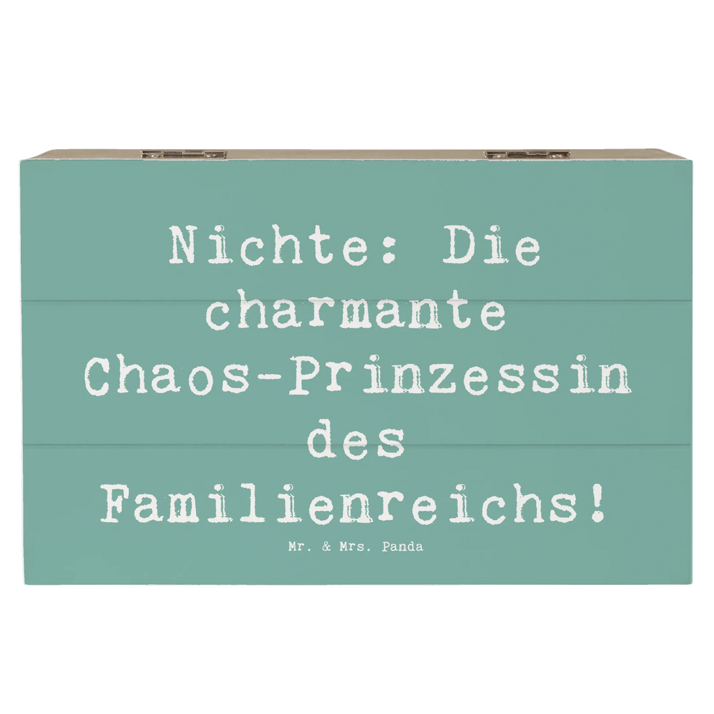 Wooden chest Saying Nichte: Die charmante Chaos-Prinzessin des Familienreichs! Geschenkdose, Dekokiste, Holzkiste, Geschenkbox, Aufbewahrungsbox, Kiste, Truhe, Erinnerungsbox, Erinnerungskiste, XXL, Schatzkiste, Schatulle, Familie, Vatertag, Muttertag, Bruder, Schwester, Mama, Papa, Oma, Opa