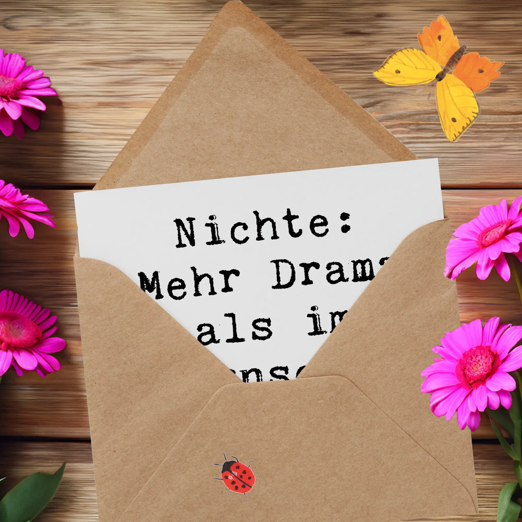 Deluxe Card Saying Nichte: Mehr Drama als im Fernsehen und süßer als Zucker! Glückwunschkarte, Hochwertige Klappkarte, Einladungskarte, Klappkarte, Geburtstagskarte, Grußkarte, Karte, Hochzeitskarte, Hochwertige Grußkarte, Familie, Vatertag, Muttertag, Bruder, Schwester, Mama, Papa, Oma, Opa