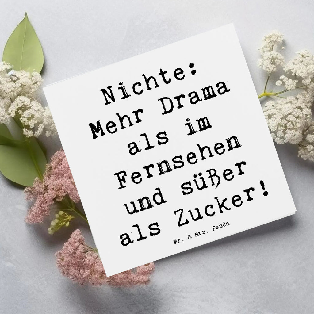 Deluxe Card Saying Nichte: Mehr Drama als im Fernsehen und süßer als Zucker! Glückwunschkarte, Hochwertige Klappkarte, Einladungskarte, Klappkarte, Geburtstagskarte, Grußkarte, Karte, Hochzeitskarte, Hochwertige Grußkarte, Familie, Vatertag, Muttertag, Bruder, Schwester, Mama, Papa, Oma, Opa
