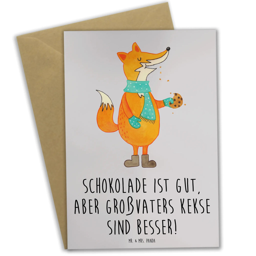 Greetings card Schokolade ist gut, aber Großvaters Kekse sind besser! Klappkarte, Geburtstagskarte, Karte, Grußkarte, Glückwunschkarte, Ansichtskarten, Hochzeitskarte, Einladungskarte, Familie, Vatertag, Muttertag, Bruder, Schwester, Mama, Papa, Oma, Opa