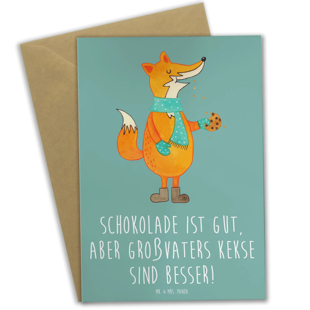 Greetings card Schokolade ist gut, aber Großvaters Kekse sind besser! Klappkarte, Geburtstagskarte, Karte, Grußkarte, Glückwunschkarte, Ansichtskarten, Hochzeitskarte, Einladungskarte, Familie, Vatertag, Muttertag, Bruder, Schwester, Mama, Papa, Oma, Opa