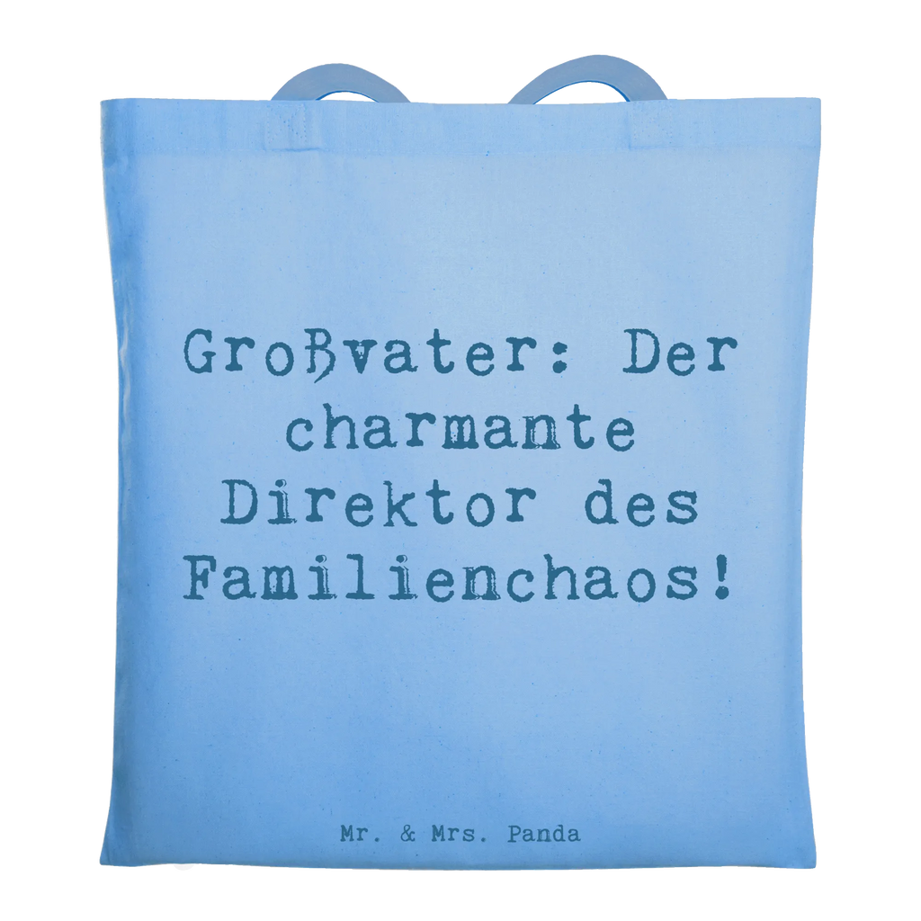 Tote bag Saying Großvater: Der charmante Direktor des Familienchaos! Jutetasche, Strandtasche, Tasche, Shopper, Beuteltasche, Laptoptasche, Badetasche, Jutebeutel, Stofftasche, Beutel, Stoffbeutel, Einkaufstüte, Tragetasche, Schultertasche, Einkaufstasche, Umhängetasche, Familie, Vatertag, Muttertag, Bruder, Schwester, Mama, Papa, Oma, Opa