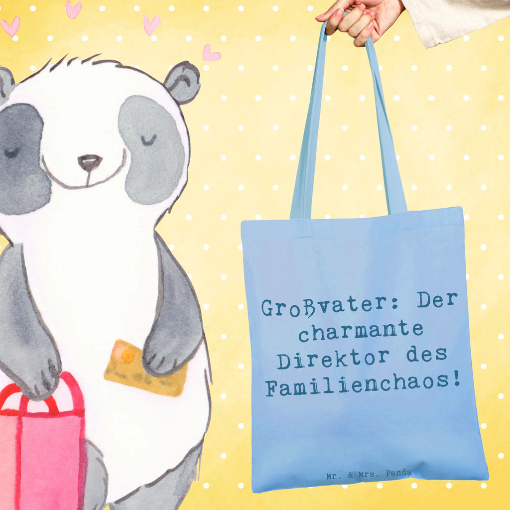 Tote bag Saying Großvater: Der charmante Direktor des Familienchaos! Jutetasche, Strandtasche, Tasche, Shopper, Beuteltasche, Laptoptasche, Badetasche, Jutebeutel, Stofftasche, Beutel, Stoffbeutel, Einkaufstüte, Tragetasche, Schultertasche, Einkaufstasche, Umhängetasche, Familie, Vatertag, Muttertag, Bruder, Schwester, Mama, Papa, Oma, Opa
