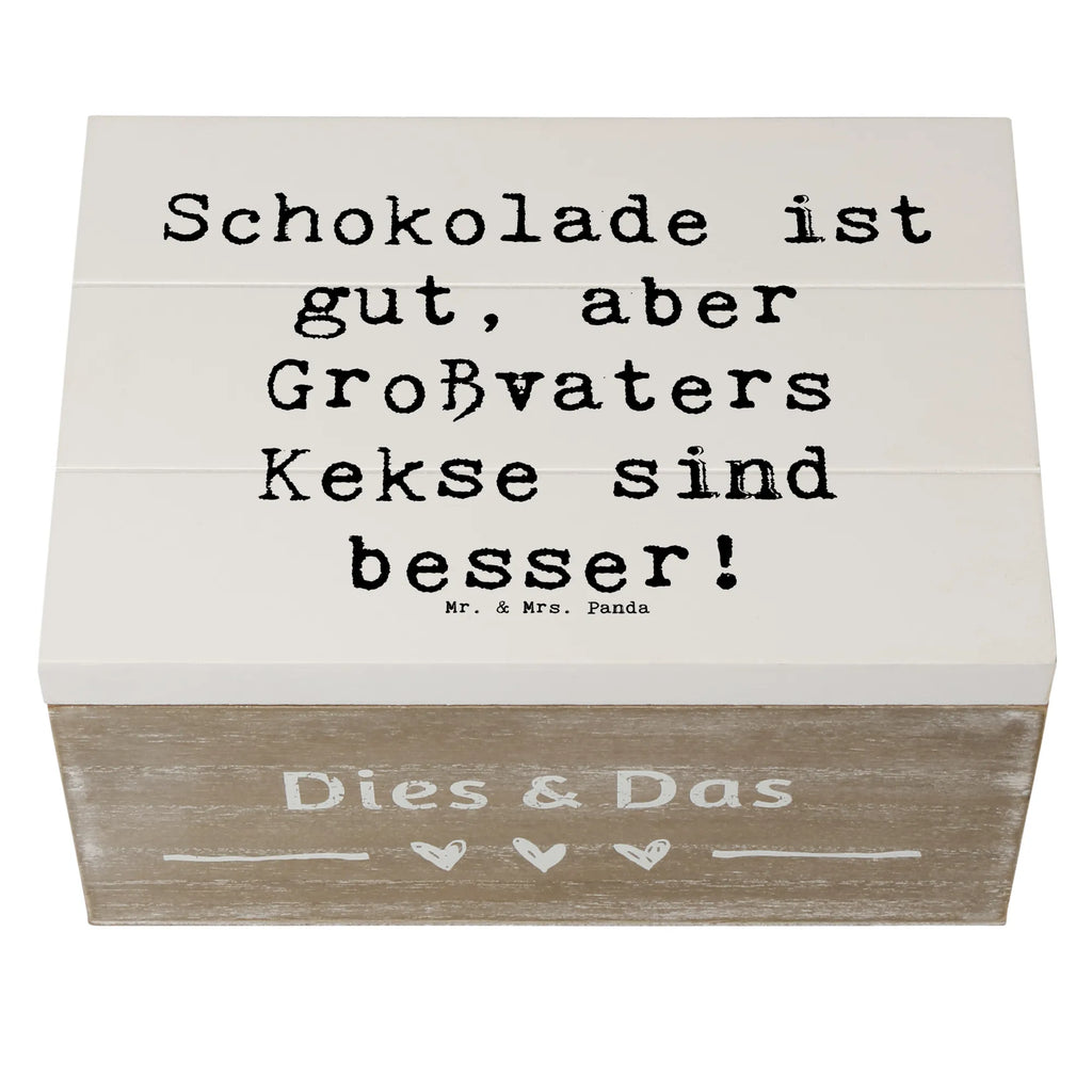 Wooden chest Saying Schokolade ist gut, aber Großvaters Kekse sind besser! Schatzkiste, Kiste, Erinnerungsbox, Truhe, Holzkiste, Schatulle, Geschenkdose, Dekokiste, Erinnerungskiste, XXL, Geschenkbox, Aufbewahrungsbox, Familie, Vatertag, Muttertag, Bruder, Schwester, Mama, Papa, Oma, Opa