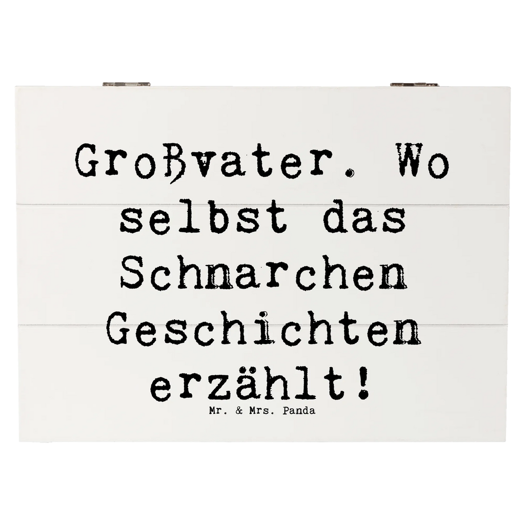 Wooden chest Saying Großvater. Wo selbst das Schnarchen Geschichten erzählt! Schatulle, Holzkiste, Aufbewahrungsbox, Geschenkbox, Schatzkiste, Kiste, Erinnerungsbox, Geschenkdose, XXL, Dekokiste, Erinnerungskiste, Truhe, Familie, Vatertag, Muttertag, Bruder, Schwester, Mama, Papa, Oma, Opa