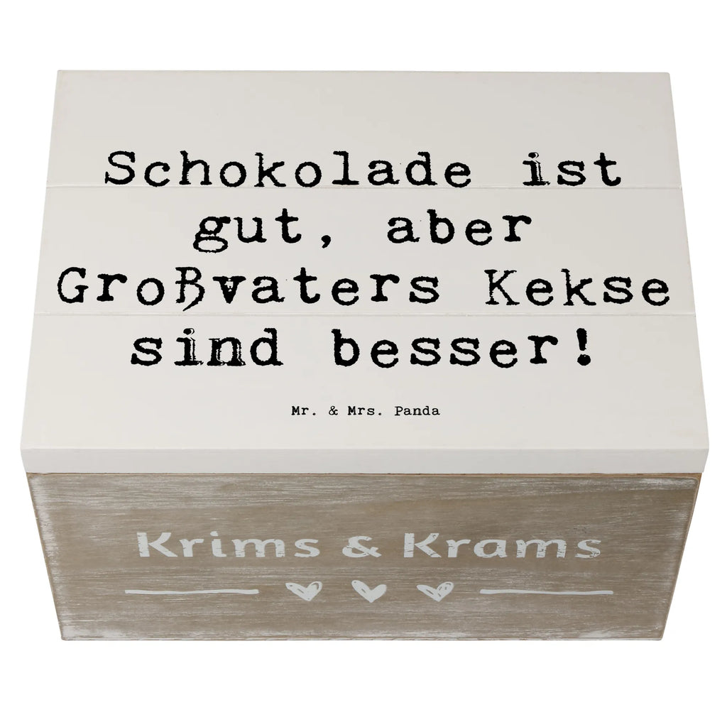 Wooden chest Saying Schokolade ist gut, aber Großvaters Kekse sind besser! Schatzkiste, Kiste, Erinnerungsbox, Truhe, Holzkiste, Schatulle, Geschenkdose, Dekokiste, Erinnerungskiste, XXL, Geschenkbox, Aufbewahrungsbox, Familie, Vatertag, Muttertag, Bruder, Schwester, Mama, Papa, Oma, Opa