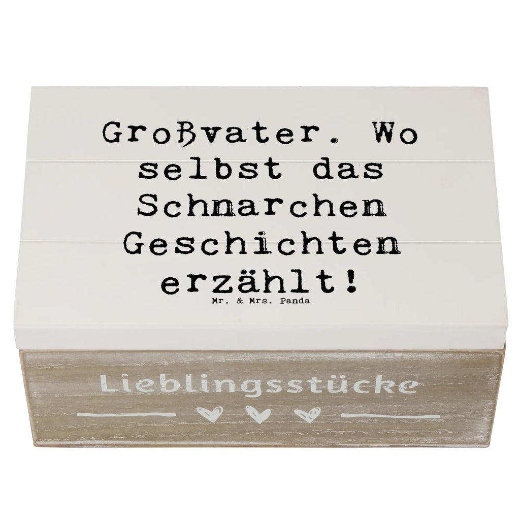 Wooden chest Saying Großvater. Wo selbst das Schnarchen Geschichten erzählt! Schatulle, Holzkiste, Aufbewahrungsbox, Geschenkbox, Schatzkiste, Kiste, Erinnerungsbox, Geschenkdose, XXL, Dekokiste, Erinnerungskiste, Truhe, Familie, Vatertag, Muttertag, Bruder, Schwester, Mama, Papa, Oma, Opa