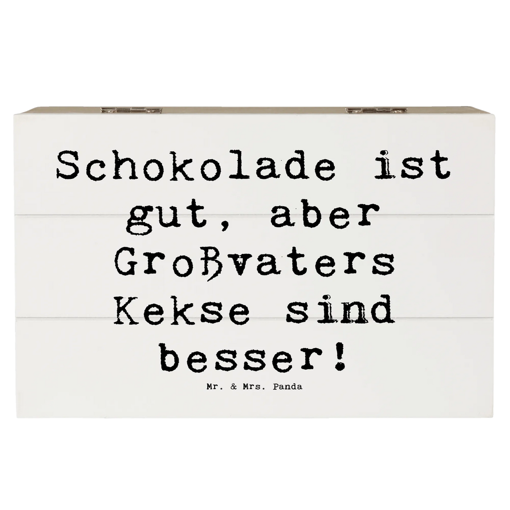 Wooden chest Saying Schokolade ist gut, aber Großvaters Kekse sind besser! Schatzkiste, Kiste, Erinnerungsbox, Truhe, Holzkiste, Schatulle, Geschenkdose, Dekokiste, Erinnerungskiste, XXL, Geschenkbox, Aufbewahrungsbox, Familie, Vatertag, Muttertag, Bruder, Schwester, Mama, Papa, Oma, Opa