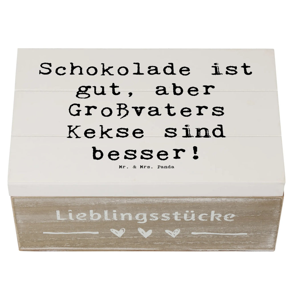 Wooden chest Saying Schokolade ist gut, aber Großvaters Kekse sind besser! Schatzkiste, Kiste, Erinnerungsbox, Truhe, Holzkiste, Schatulle, Geschenkdose, Dekokiste, Erinnerungskiste, XXL, Geschenkbox, Aufbewahrungsbox, Familie, Vatertag, Muttertag, Bruder, Schwester, Mama, Papa, Oma, Opa