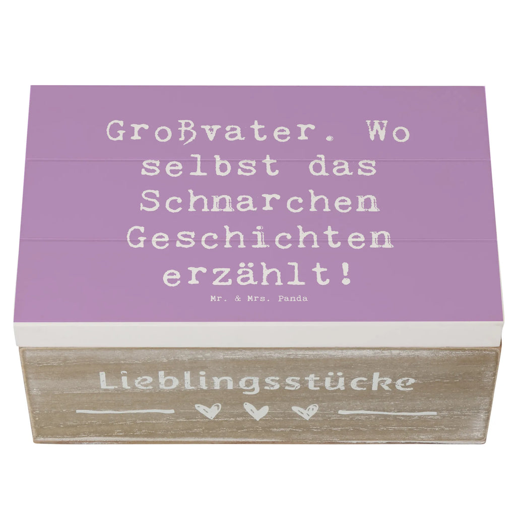 Wooden chest Saying Großvater. Wo selbst das Schnarchen Geschichten erzählt! Schatulle, Holzkiste, Aufbewahrungsbox, Geschenkbox, Schatzkiste, Kiste, Erinnerungsbox, Geschenkdose, XXL, Dekokiste, Erinnerungskiste, Truhe, Familie, Vatertag, Muttertag, Bruder, Schwester, Mama, Papa, Oma, Opa
