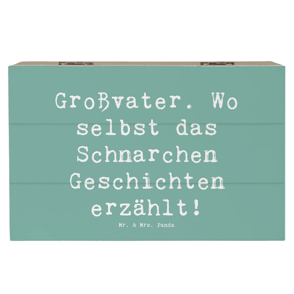 Wooden chest Saying Großvater. Wo selbst das Schnarchen Geschichten erzählt! Schatulle, Holzkiste, Aufbewahrungsbox, Geschenkbox, Schatzkiste, Kiste, Erinnerungsbox, Geschenkdose, XXL, Dekokiste, Erinnerungskiste, Truhe, Familie, Vatertag, Muttertag, Bruder, Schwester, Mama, Papa, Oma, Opa