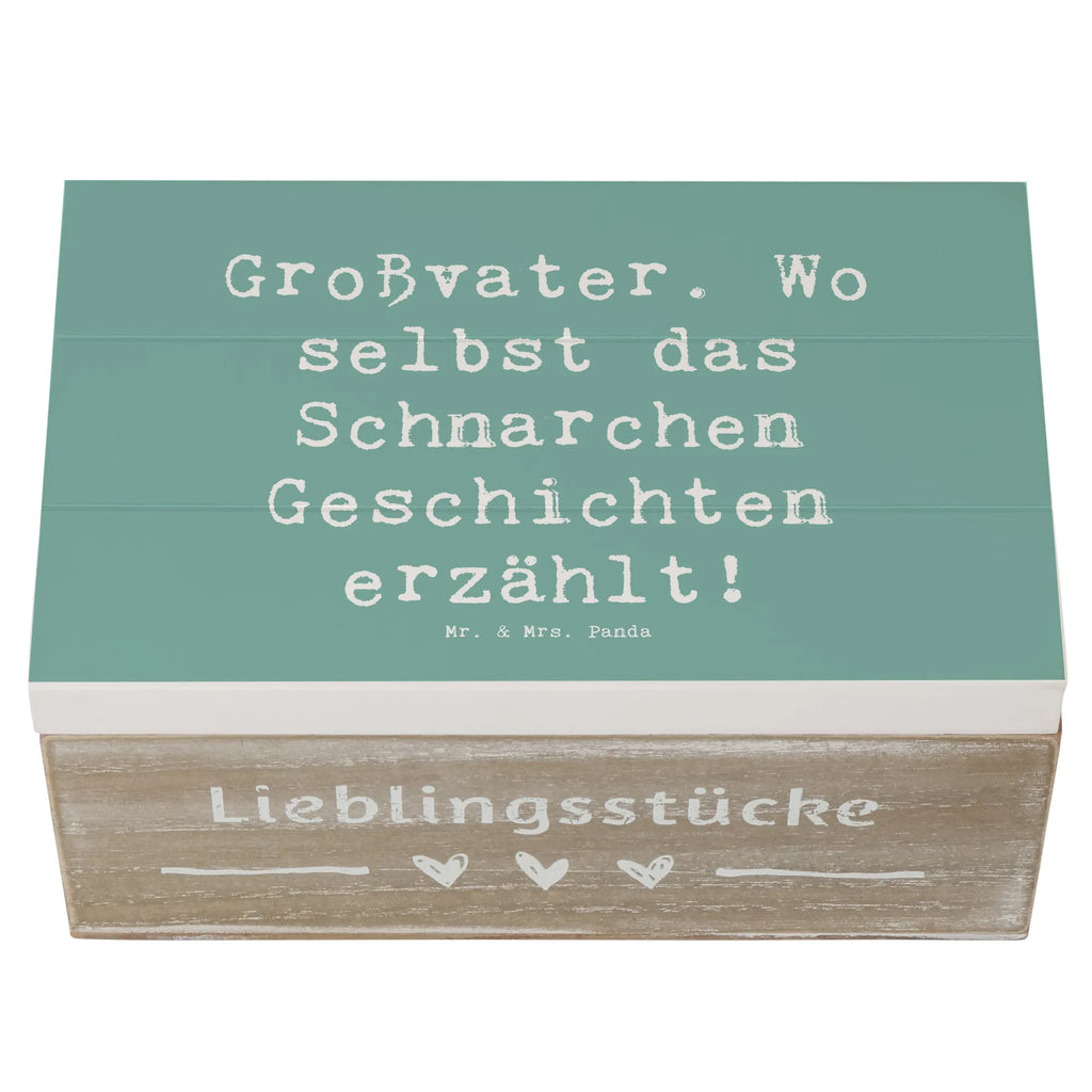 Wooden chest Saying Großvater. Wo selbst das Schnarchen Geschichten erzählt! Schatulle, Holzkiste, Aufbewahrungsbox, Geschenkbox, Schatzkiste, Kiste, Erinnerungsbox, Geschenkdose, XXL, Dekokiste, Erinnerungskiste, Truhe, Familie, Vatertag, Muttertag, Bruder, Schwester, Mama, Papa, Oma, Opa