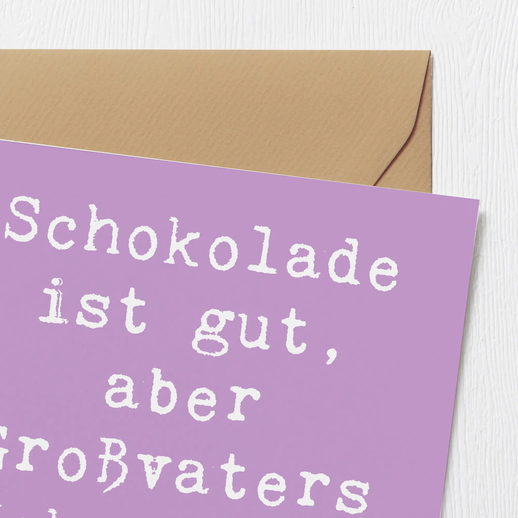 Deluxe Card Saying Schokolade ist gut, aber Großvaters Kekse sind besser! Klappkarte, Glückwunschkarte, Geburtstagskarte, Grußkarte, Hochzeitskarte, Einladungskarte, Karte, Hochwertige Klappkarte, Hochwertige Grußkarte, Familie, Vatertag, Muttertag, Bruder, Schwester, Mama, Papa, Oma, Opa