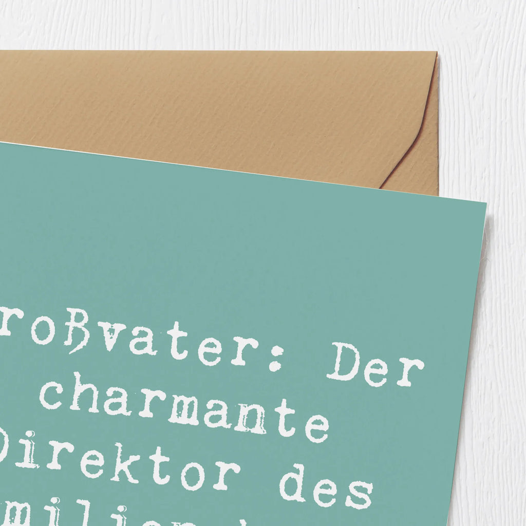 Deluxe Card Saying Großvater: Der charmante Direktor des Familienchaos! Klappkarte, Karte, Grußkarte, Geburtstagskarte, Einladungskarte, Hochwertige Klappkarte, Hochzeitskarte, Glückwunschkarte, Hochwertige Grußkarte, Familie, Vatertag, Muttertag, Bruder, Schwester, Mama, Papa, Oma, Opa