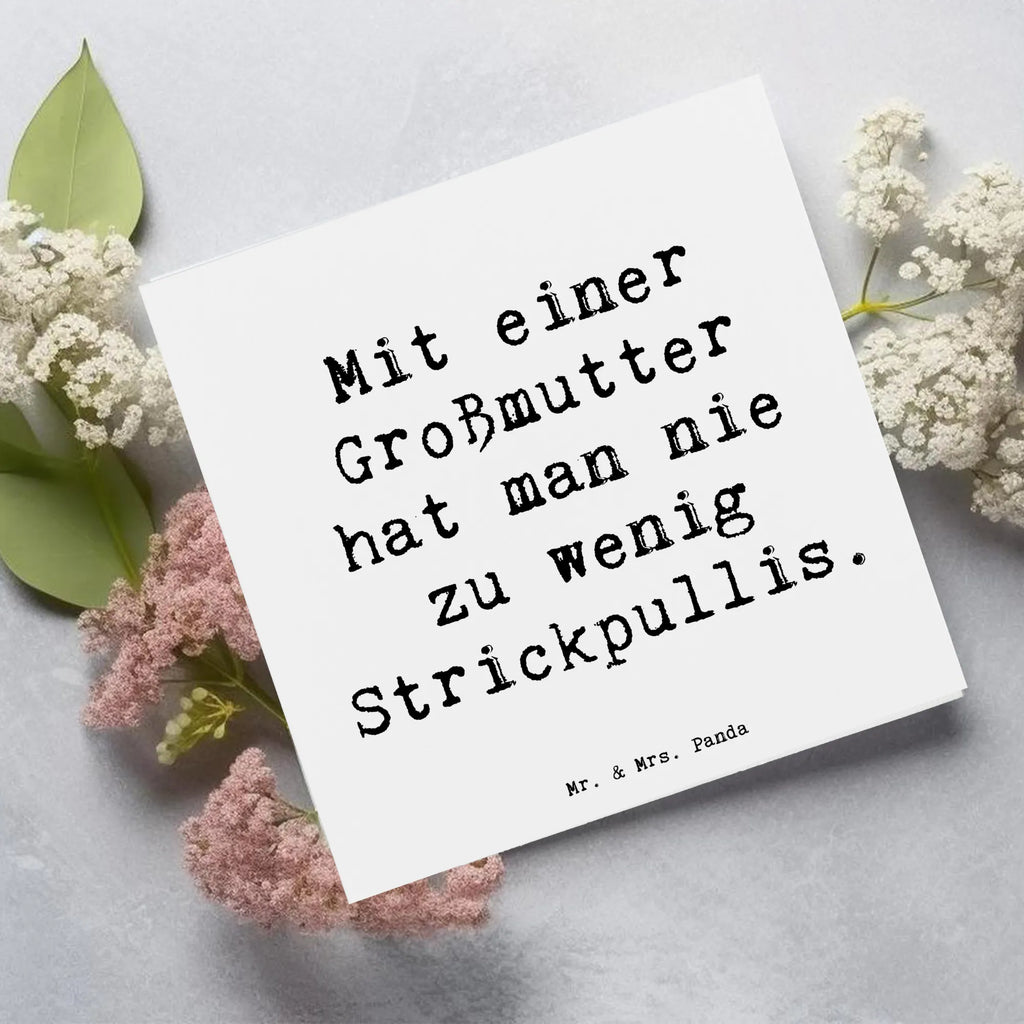 Deluxe Karte Spruch Großmutter Strickpullis Karte, Einladungskarte, Grußkarte, Hochwertige Klappkarte, Hochwertige Grußkarte, Geburtstagskarte, Klappkarte, Glückwunschkarte, Hochzeitskarte, Familie, Vatertag, Muttertag, Bruder, Schwester, Mama, Papa, Oma, Opa