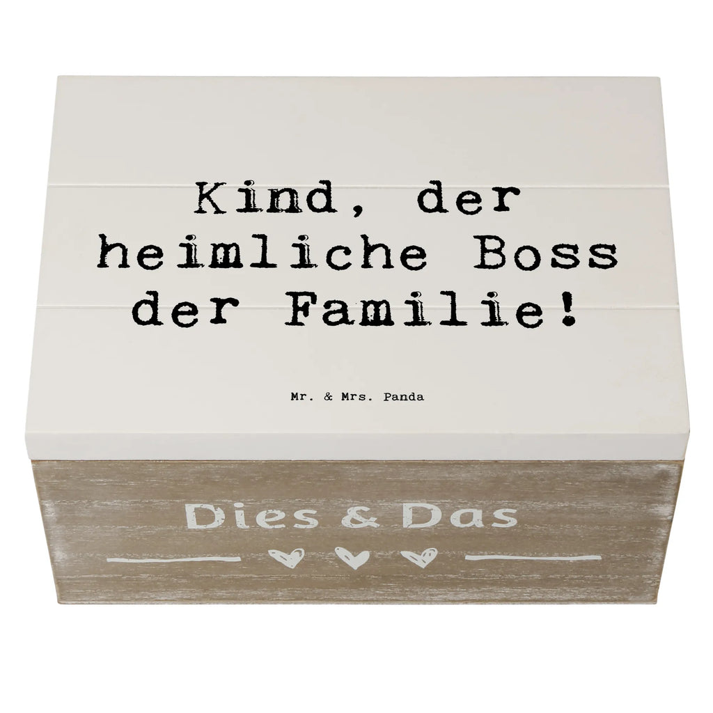 Wooden chest Saying Kind, der heimliche Boss der Familie! Geschenkbox, Kiste, Truhe, Aufbewahrungsbox, Holzkiste, Schatzkiste, Geschenkdose, Schatulle, XXL, Erinnerungskiste, Erinnerungsbox, Dekokiste, Familie, Vatertag, Muttertag, Bruder, Schwester, Mama, Papa, Oma, Opa