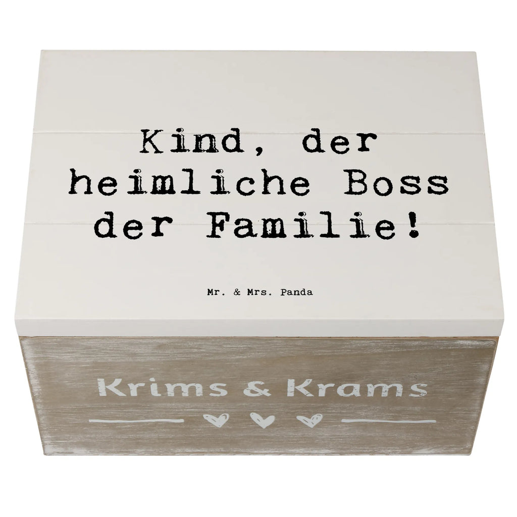 Wooden chest Saying Kind, der heimliche Boss der Familie! Geschenkbox, Kiste, Truhe, Aufbewahrungsbox, Holzkiste, Schatzkiste, Geschenkdose, Schatulle, XXL, Erinnerungskiste, Erinnerungsbox, Dekokiste, Familie, Vatertag, Muttertag, Bruder, Schwester, Mama, Papa, Oma, Opa