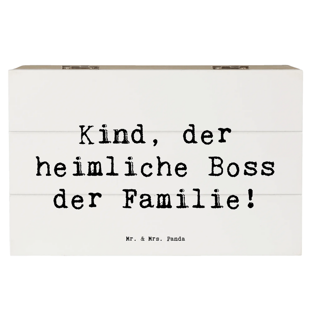 Wooden chest Saying Kind, der heimliche Boss der Familie! Geschenkbox, Kiste, Truhe, Aufbewahrungsbox, Holzkiste, Schatzkiste, Geschenkdose, Schatulle, XXL, Erinnerungskiste, Erinnerungsbox, Dekokiste, Familie, Vatertag, Muttertag, Bruder, Schwester, Mama, Papa, Oma, Opa