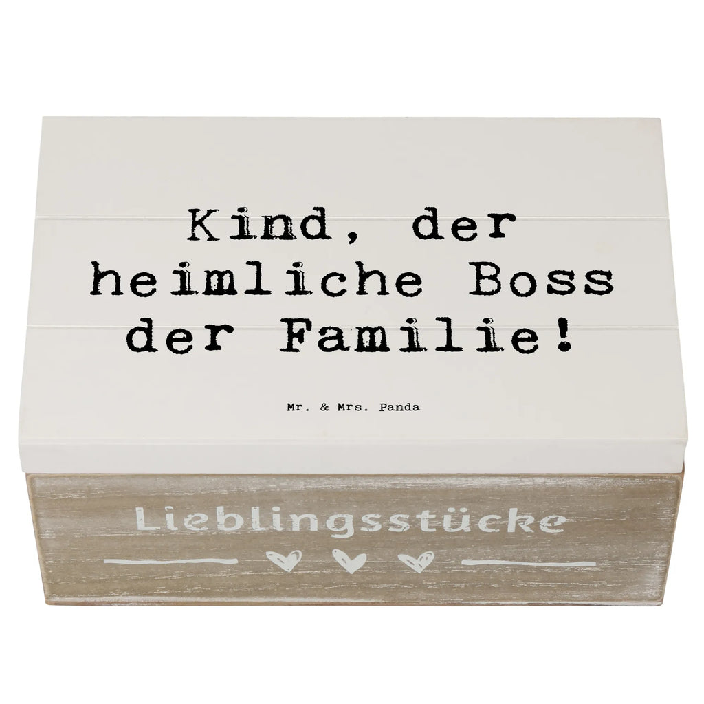 Wooden chest Saying Kind, der heimliche Boss der Familie! Geschenkbox, Kiste, Truhe, Aufbewahrungsbox, Holzkiste, Schatzkiste, Geschenkdose, Schatulle, XXL, Erinnerungskiste, Erinnerungsbox, Dekokiste, Familie, Vatertag, Muttertag, Bruder, Schwester, Mama, Papa, Oma, Opa