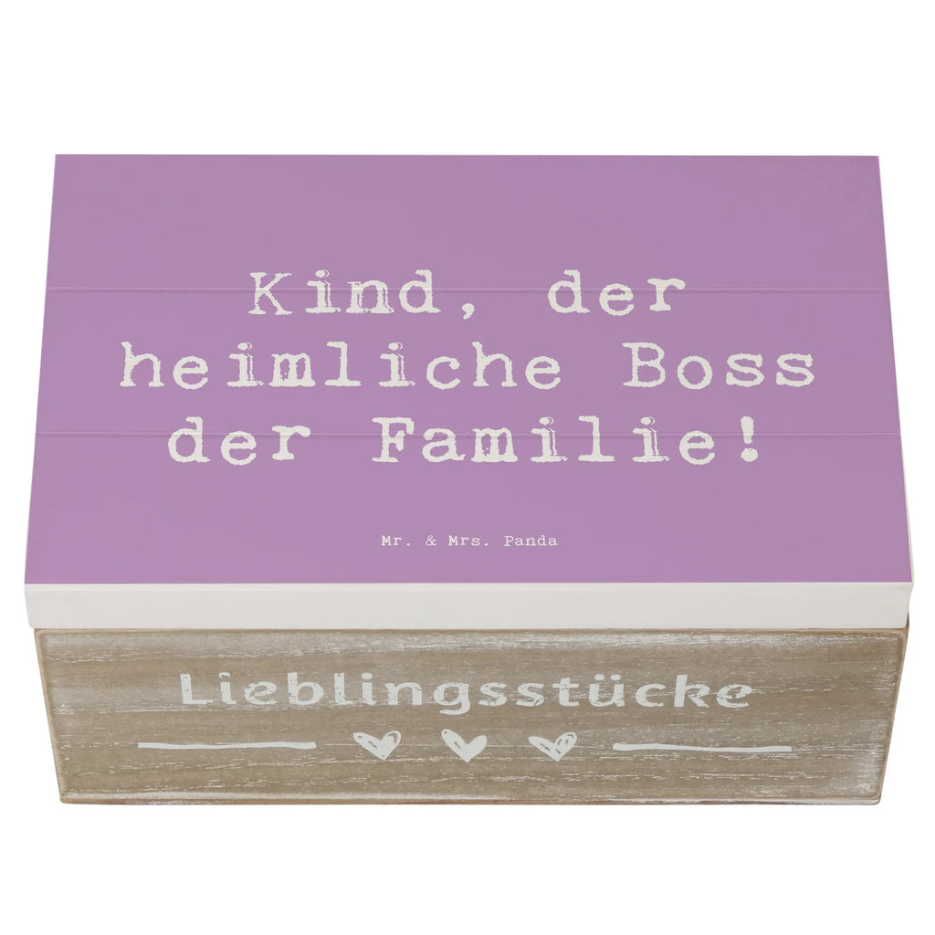 Wooden chest Saying Kind, der heimliche Boss der Familie! Geschenkbox, Kiste, Truhe, Aufbewahrungsbox, Holzkiste, Schatzkiste, Geschenkdose, Schatulle, XXL, Erinnerungskiste, Erinnerungsbox, Dekokiste, Familie, Vatertag, Muttertag, Bruder, Schwester, Mama, Papa, Oma, Opa