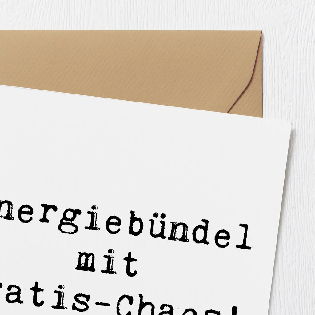 Deluxe Card Saying Energiebündel mit Gratis-Chaos! Glückwunschkarte, Klappkarte, Karte, Geburtstagskarte, Hochwertige Grußkarte, Grußkarte, Hochwertige Klappkarte, Einladungskarte, Hochzeitskarte, Familie, Vatertag, Muttertag, Bruder, Schwester, Mama, Papa, Oma, Opa