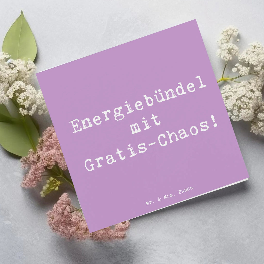 Deluxe Card Saying Energiebündel mit Gratis-Chaos! Glückwunschkarte, Klappkarte, Karte, Geburtstagskarte, Hochwertige Grußkarte, Grußkarte, Hochwertige Klappkarte, Einladungskarte, Hochzeitskarte, Familie, Vatertag, Muttertag, Bruder, Schwester, Mama, Papa, Oma, Opa