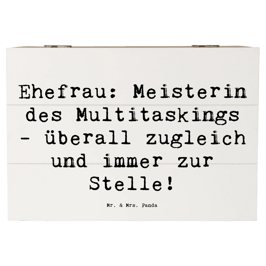 Wooden chest Saying Ehefrau: Meisterin des Multitaskings - überall zugleich und immer zur Stelle! XXL, Dekokiste, Holzkiste, Aufbewahrungsbox, Geschenkdose, Schatzkiste, Erinnerungskiste, Kiste, Truhe, Erinnerungsbox, Schatulle, Geschenkbox, Familie, Vatertag, Muttertag, Bruder, Schwester, Mama, Papa, Oma, Opa