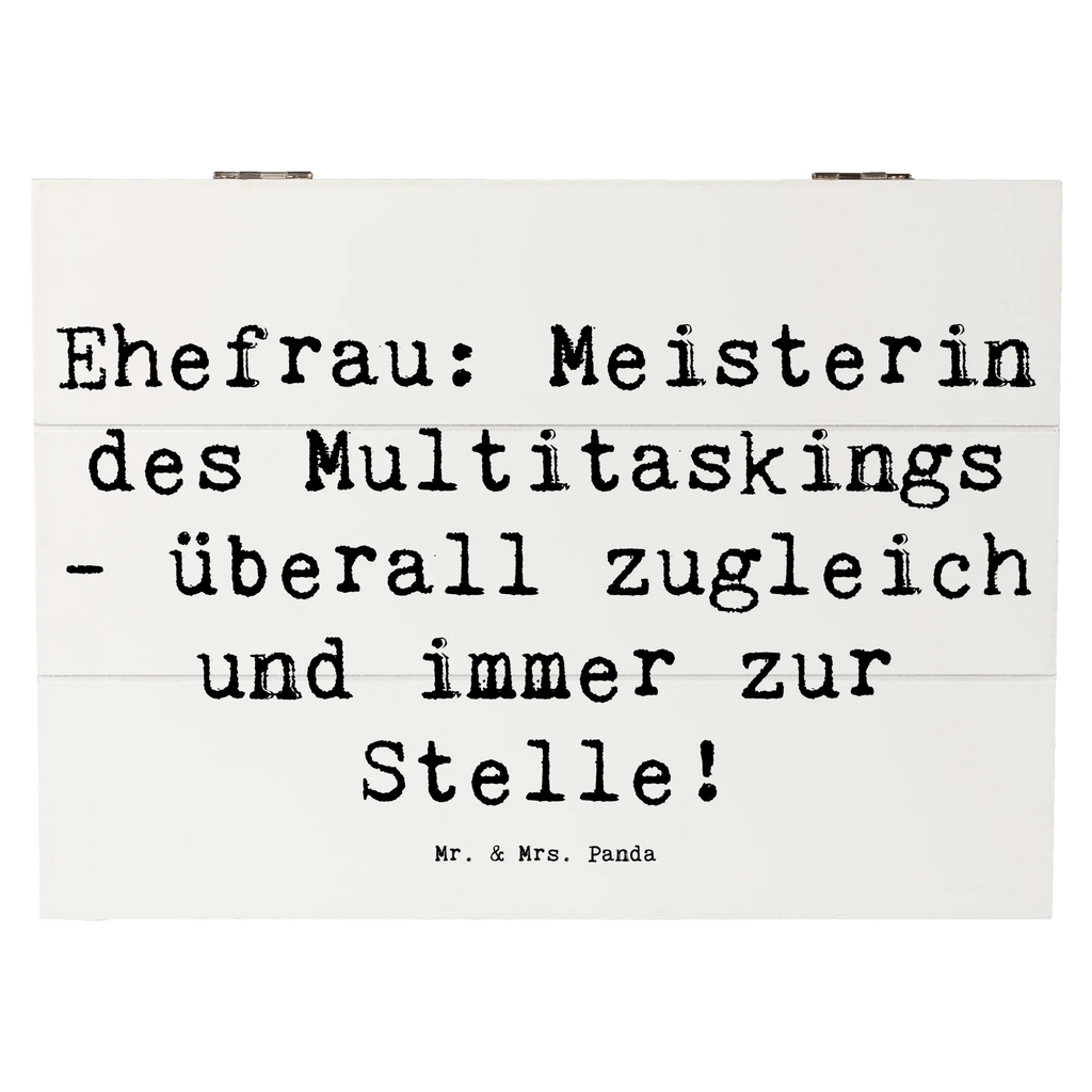 Wooden chest Saying Ehefrau: Meisterin des Multitaskings - überall zugleich und immer zur Stelle! XXL, Dekokiste, Holzkiste, Aufbewahrungsbox, Geschenkdose, Schatzkiste, Erinnerungskiste, Kiste, Truhe, Erinnerungsbox, Schatulle, Geschenkbox, Familie, Vatertag, Muttertag, Bruder, Schwester, Mama, Papa, Oma, Opa