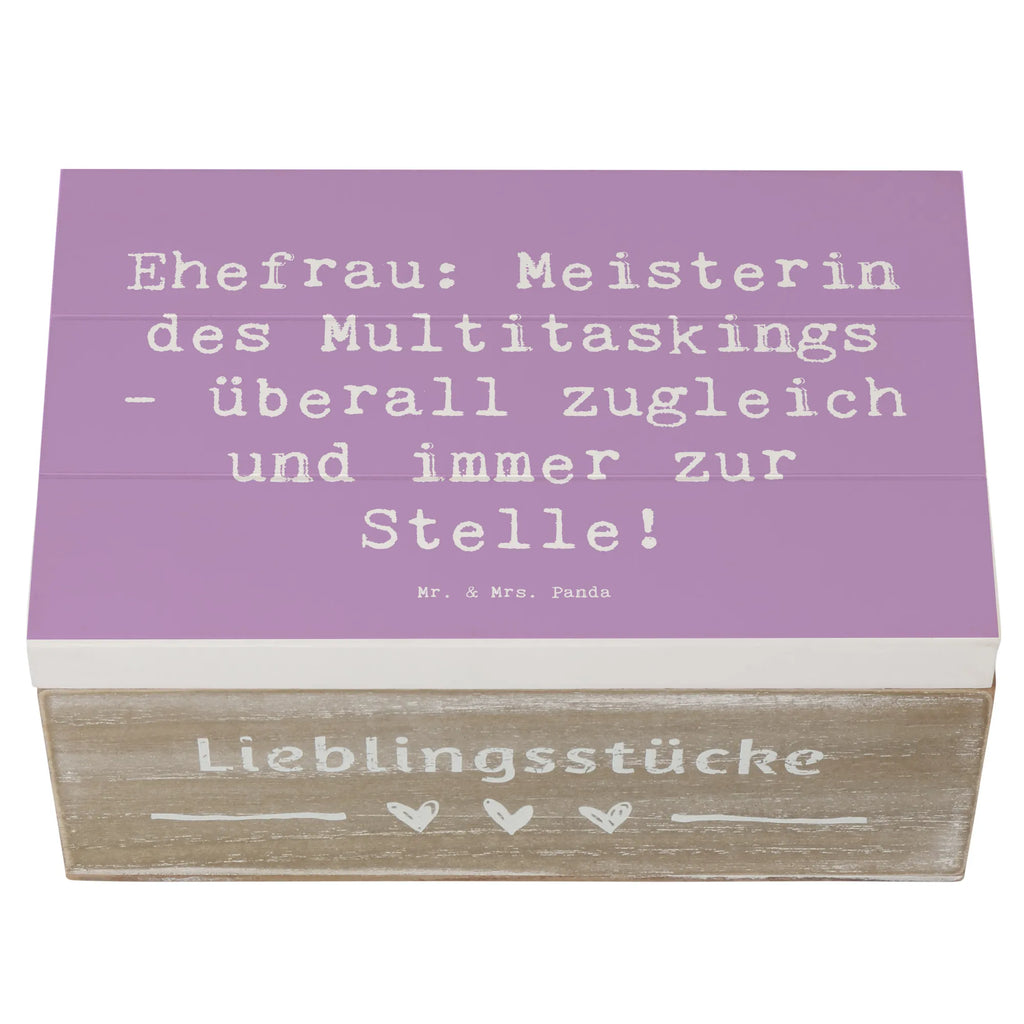 Wooden chest Saying Ehefrau: Meisterin des Multitaskings - überall zugleich und immer zur Stelle! XXL, Dekokiste, Holzkiste, Aufbewahrungsbox, Geschenkdose, Schatzkiste, Erinnerungskiste, Kiste, Truhe, Erinnerungsbox, Schatulle, Geschenkbox, Familie, Vatertag, Muttertag, Bruder, Schwester, Mama, Papa, Oma, Opa