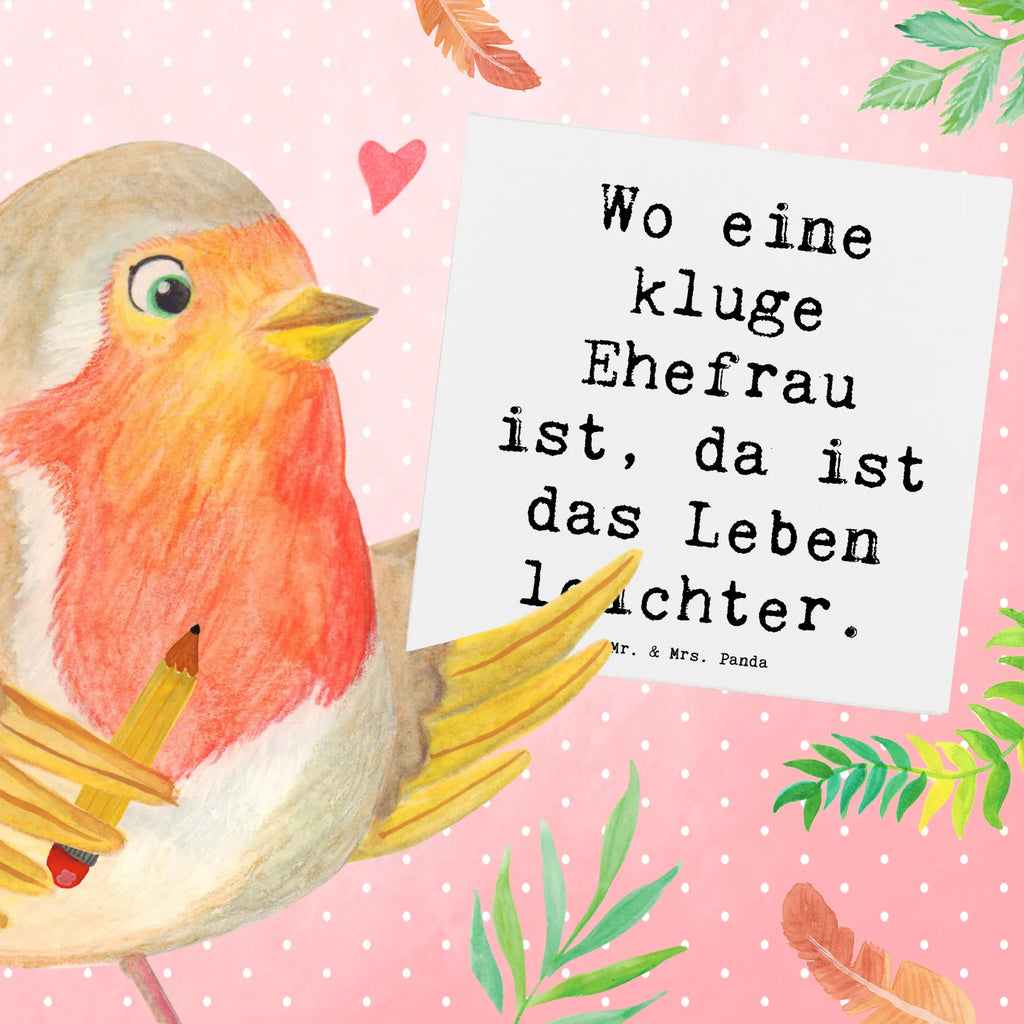 Deluxe Card Saying Wo eine kluge Ehefrau ist, da ist das Leben leichter. Karte, Geburtstagskarte, Klappkarte, Einladungskarte, Hochzeitskarte, Hochwertige Grußkarte, Grußkarte, Glückwunschkarte, Hochwertige Klappkarte, Familie, Vatertag, Muttertag, Bruder, Schwester, Mama, Papa, Oma, Opa