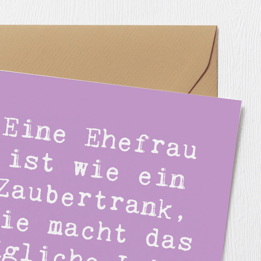 Deluxe Card Saying Eine Ehefrau ist wie ein Zaubertrank, sie macht das tägliche Leben magisch. Geburtstagskarte, Hochwertige Grußkarte, Klappkarte, Einladungskarte, Hochzeitskarte, Karte, Glückwunschkarte, Grußkarte, Hochwertige Klappkarte, Familie, Vatertag, Muttertag, Bruder, Schwester, Mama, Papa, Oma, Opa