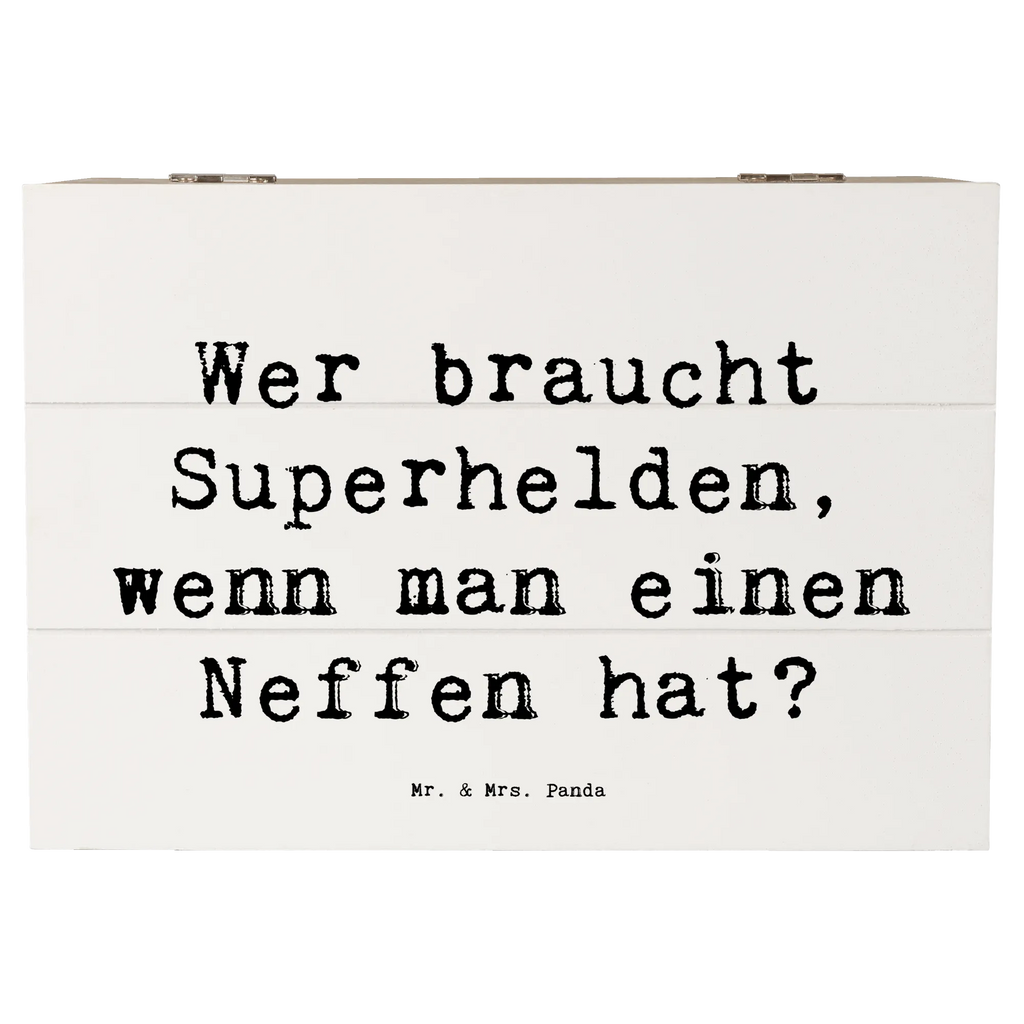 Wooden chest Saying Wer braucht Superhelden, wenn man einen Neffen hat? Aufbewahrungsbox, Schatulle, Kiste, XXL, Holzkiste, Schatzkiste, Truhe, Geschenkbox, Erinnerungsbox, Dekokiste, Geschenkdose, Erinnerungskiste, Familie, Vatertag, Muttertag, Bruder, Schwester, Mama, Papa, Oma, Opa
